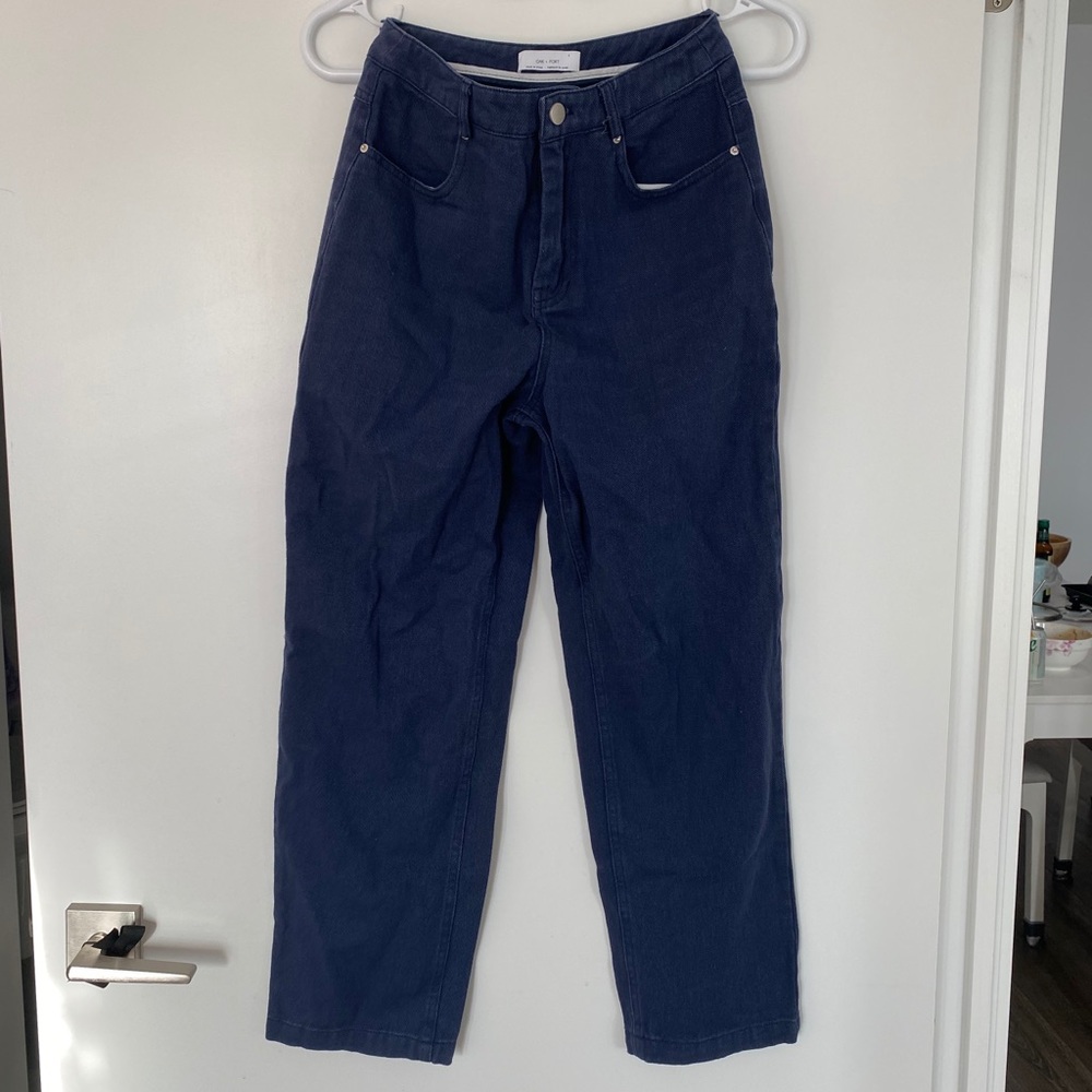 Oak fort high waisted navy pants